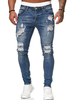 Jeans pour hommes Jeans pour hommes Chic vieilli design antique skinny bleu profond bleu