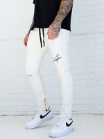 Jeans pour hommes Jeans pour hommes Chic vieilli design antique skinny clair bleu ciel gris