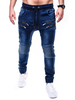 Jeans pour hommes Pantalon en denim bleu skinny à motif antique vieilli chic