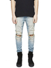 Jeans Ripped homme 2021 Distressed bleu légér Jeans Skinny