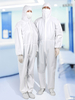Jetable Coveralls Costume anti-statique longue avant Zipper élastique Wirst bottillons Hood et Baudrier Costume d\