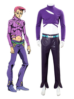 JoJos Bizarre aventure vinaigre de vent dor Doppio Diavolo Cosplay Costume violet Blouse pantalon 2 pièces ensemble Anime Cosplay Costume ensemble complet