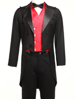 Joker - Costume de Cosplay rétro manteau long noir Habit à Queue Déguisements Halloween