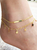 joli bracelet de cheville pendentif étoile mode métallique fermoir homard bracelets de cheville ornement métallique