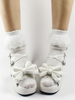 Jolie Lolita Sandales Synthétique avec noeud et noeud blanche Tea party 7.5cm Déguisements Halloween