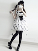 JSK Gothique Lolita Robe Imprimé Bow Lace Lolita Jumper Jupe Déguisements Halloween