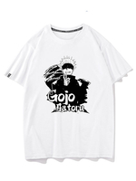 Jujutsu Kaisen Gojo Satoru T-shirt blanc demi manches Polyester Anime haut dété"idien décontracté T-Shir