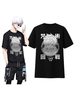 Jujutsu Kaisen Sorcery Fight Gojo Satoru T-Shirt noir manches courtes bijou cou Polyester été Top Anime T-shirt