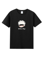 Jujutsu Kaisen Sorcery Fight Gojo Satoru T-Shirt noir manches courtes col bijou Polyester haut dété T-Shirt Anime