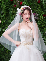 Juliette Cap Voile De Mariage Un Niveau Dentelle Tulle Bord De Coupe Voiles De Mariée