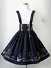 Jupe Classique Lolita Chaîne avec arc brodé de style militaire Starry Sea Path de couleur marine Salopette Lolita bleu marine Déguisements Halloween