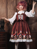 Jupe classique Lolita JSK robe imprimée à volants dentelle jupe lolita pull bordeaux Déguisements Halloween
