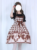 Jupe classique Lolita JSK Robe Sceptre Ours Imprimé Dentelle Jupe Lolita Brun Déguisements Halloween