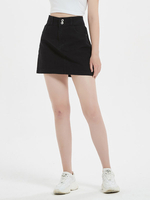 Jupe Courte Femme Coupe Cintrée à Zip avec Boutons Unicolore Jupe Eté Sexy