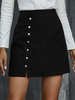 Jupe Courte Femme Coupe Cintrée avec Boutons Unicolore Jupe été