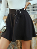 Jupe Courte Femme Eté Coupe Cintrée à Lacets Bas Evasée Unicolore Jupe Femme Eté Sexy