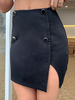 Jupe Courte Femme Eté Moulante Coupe Cintrée avec Boutons avec Fente Unicolore Jupe Sexy