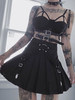 Jupe courte gothique noire pour femmes Jupe rétro gothique en polyester