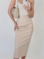 Jupe Courte Moulante Femme Coupe Cintrée Unicolore Jupe Femme
