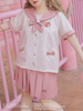 Jupe Douce Lolita académique en polyester rose drapé