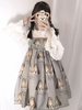 Jupe douce Lolita JSK Cat Jupe Jumper Lolita Jumper Bowknot Frill Coton Déguisements Halloween