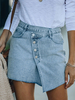 Jupe en Denim Courte Femme Coupe Cintrée avec Boutons avec Poches Unicolore Jupe Eté