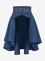 Jupe en polyester bleu rétro pour femme costume Marie Antoinette jupe vintage robe de soirée