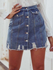 Jupe Femme Boutons Bleu Denim Short Automne Et Hiver Bas