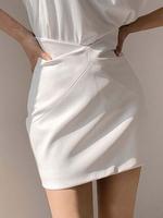 Jupe femme en cuir Synthétique blanc bas automne et hiver
