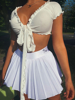 Jupe femme jupe plissée gothique en polyester académique blanc