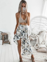 Jupe Floral 2021 Blanc Split Jupe Été Longue