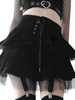 Jupe gothique femme œillets noirs Mini jupe gothique coréen en velours