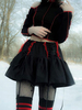 Jupe gothique femme noire plissée à lacets volants mini jupe gothique en polyester