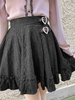 Jupe gothique lolita jupes lolita à volants et œillets noirs