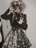 Jupe gothique Lolita SK Jupe Lolita noire sans manches à volants en polyester à lacets