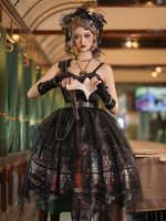 Jupe Gothique Lolita SK Jupe Noire Rouge Polyester Sans Manches Jupes Lolita Décontractées