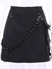 Jupe gothique noire chaînes minijupe gothique rétro polyester polyester