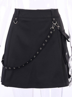 Jupe gothique noire chaînes minijupe gothique rétro polyester polyester