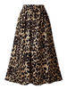 Jupe Grande Taille Femme Imprimés Léopard Coupe Cintrée Elastique Bas Evasée Bicolores Sexy Vêtement Femme Grande Taille