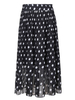 Jupe Grande Taille Femme Imprimés Pois en Mousselines Coupe Cintrée Elastique Bas Evasée Bicolores Sexy Vêtement Femme Grande Taille