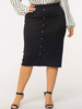 Jupe grande taille pour femme Boutons Polyester Bodycon Casual Longueur mi-mollet Bas