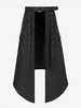 Jupe Homme Vintage Noire Rétro Plissée Asymétrique Gothique Steampunk Costumes