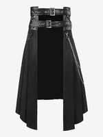 Jupe Homme Vintage Noire Rétro Plissée Asymétrique Gothique Steampunk Costumes