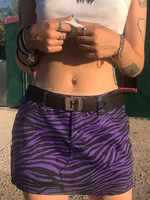 Jupe Imprimé Courte Femme Eté Sexy Coupe Cintrée à Zip Bicolres Jupe Sexy