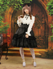 Jupe Lolita à volants en jacquard polyester noir style gothique Déguisements Halloween
