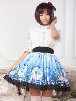 Jupe lolita bleue douse dentelle Déguisements Halloween