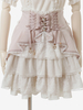 Jupe Lolita douce à volants et à lacets Jupe Lolita en dentelle rose