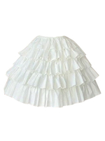 Jupe lolita excellente blanche rococo en 100% coton unicolore à volants Déguisements Halloween