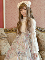 Jupe lolita excellente douse en chiffon impression à volants Déguisements Halloween