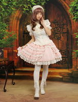 Jupe lolita excellente douse en mélange de coton jacquard avec noeud Déguisements Halloween